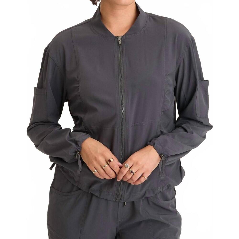 NEW WEARABLES women's bach 4 way stretch bomber jacket in dark grey